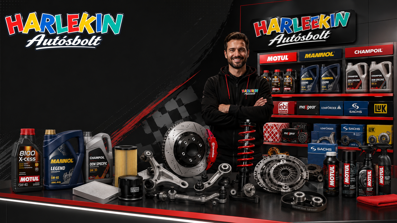 Harlekin Autósbolt prémium alkatrész és olaj kínálat